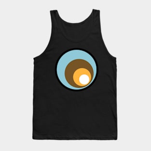 Retro Circles Blue Brown Yellow White Tank Top